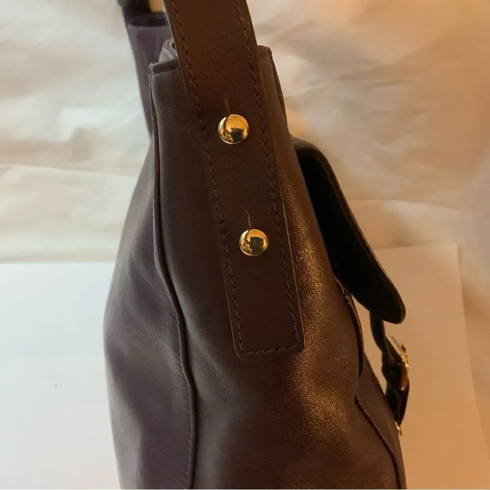TRE VERO Purple Leather  Hobo Handbag Purse Bag-VERY NICE